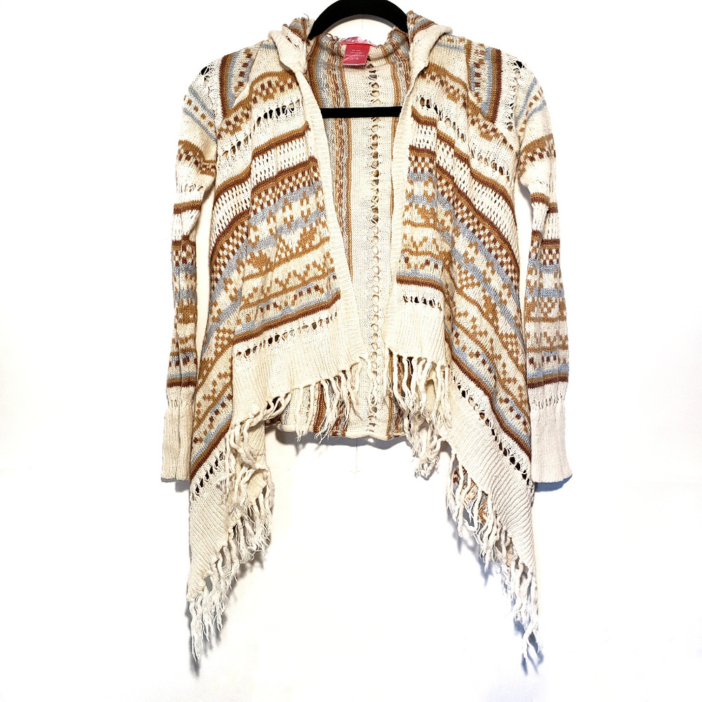 SAY WHAT Girls Knitted Hoodie Cardigan Sz S